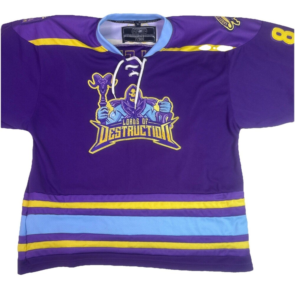 Geeky Jerseys Lords of Destruction #83 Skeletor 7/300 Men’s size Small.